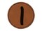 Number 1 One Felt Marker Font Round Iron-On Engraved Faux Leather Patch Applique - 2.5"